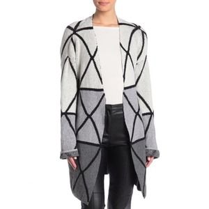 Joesph A Grid Cardigan Ombre Grey Size Large